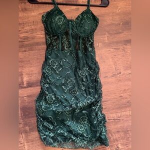 Elegant Green Lace Dress